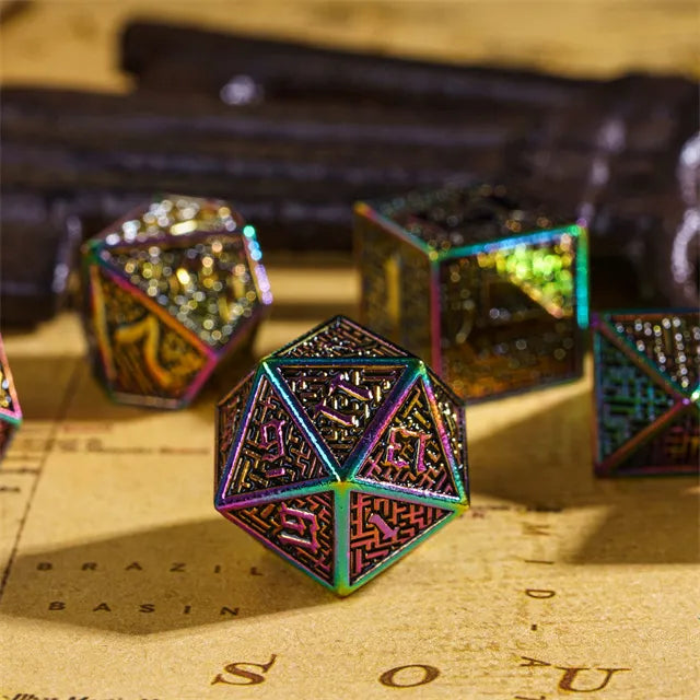 Metal dice set Rainbow Maze dice