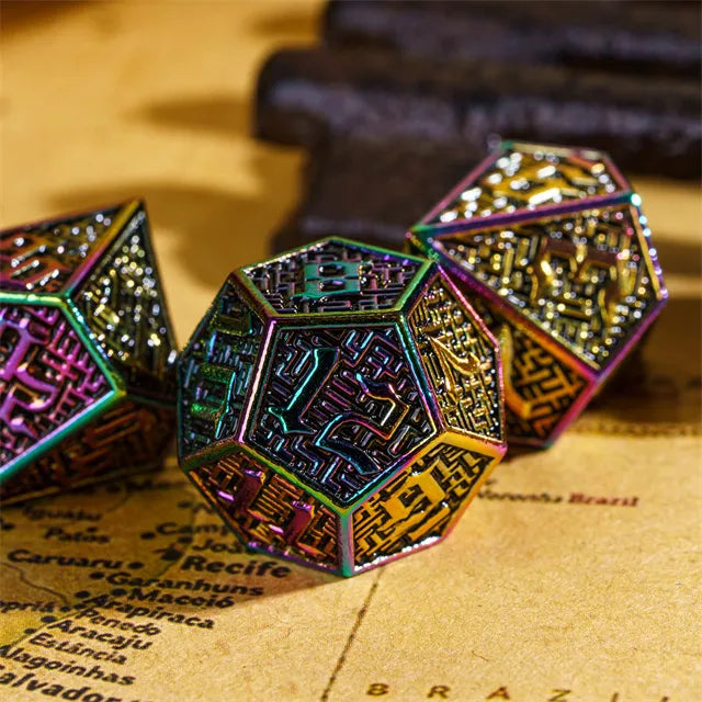 Metal dice set Rainbow Maze dice