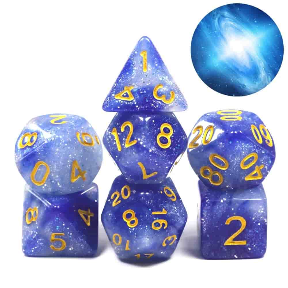 Polydice set Galaxy paars zwart