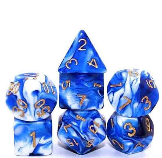 Polydice set Marmer blauw