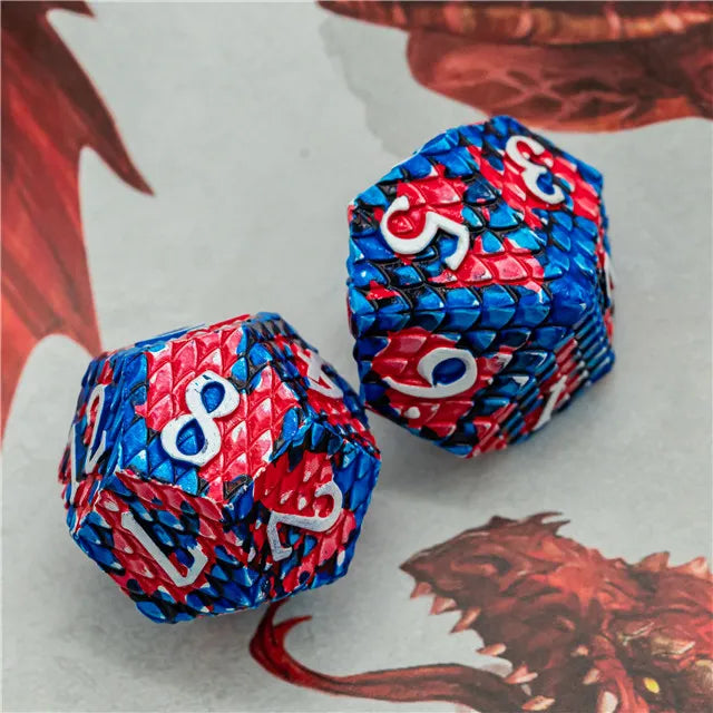 Metal dice(Dragon Scale) available in 7 colors