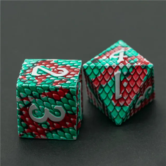 Metal dice(Dragon Scale) available in 7 colors