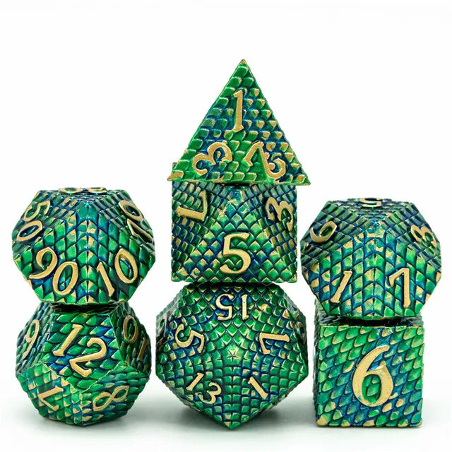 Metal dice(Dragon Scale) available in 7 colors