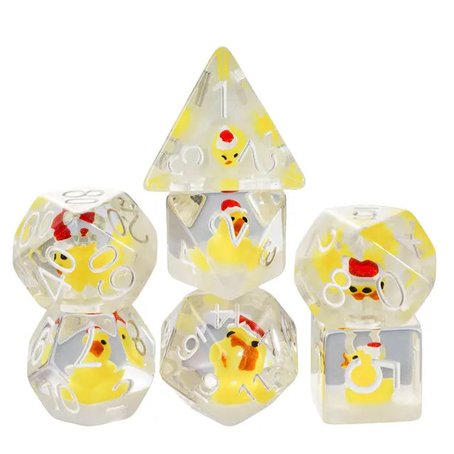 Quacktastic Holiday Dice Set! Polydice set met kerst eendje