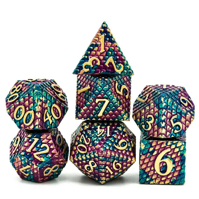 Metal dice(Dragon Scale) available in 7 colors