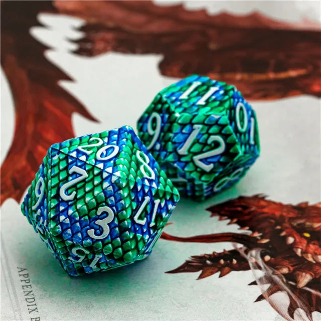 Metal dice(Dragon Scale) available in 7 colors