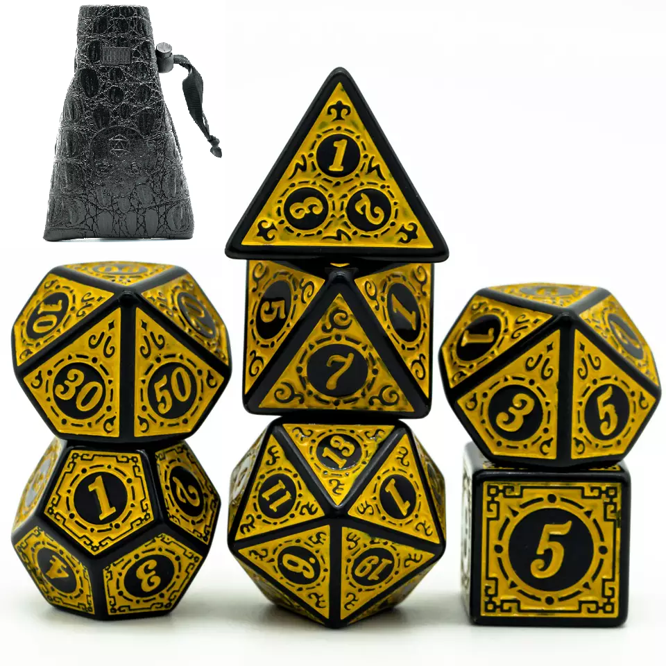 Polydice set met gratis luxe leren dice bag