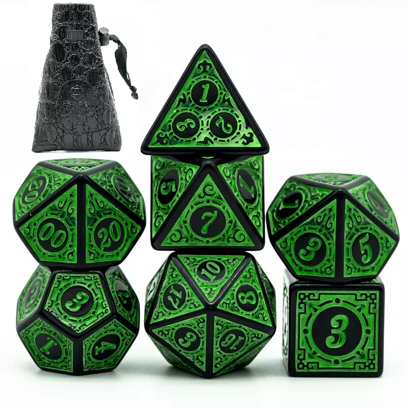 Polydice set met gratis luxe leren dice bag