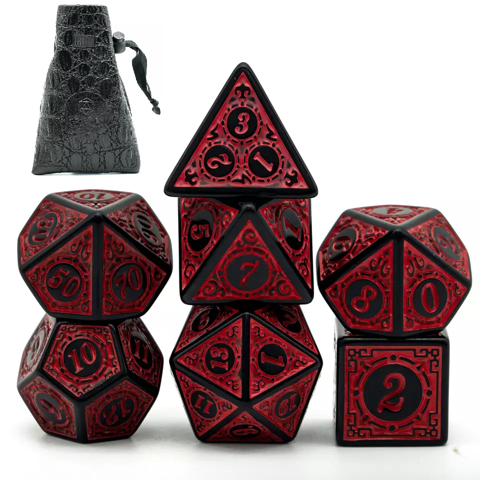 Polydice set met gratis luxe leren dice bag