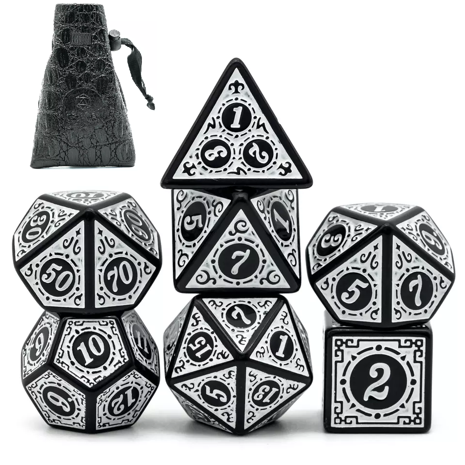 Polydice set met gratis luxe leren dice bag