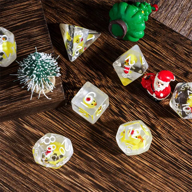 Quacktastic Holiday Dice Set! Polydice set met kerst eendje