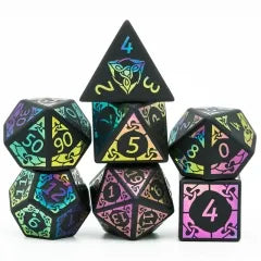 Colorful  Obsidian gemstone dice