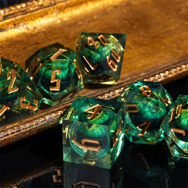 Moving Liquid Core Eye Bal Dice Set