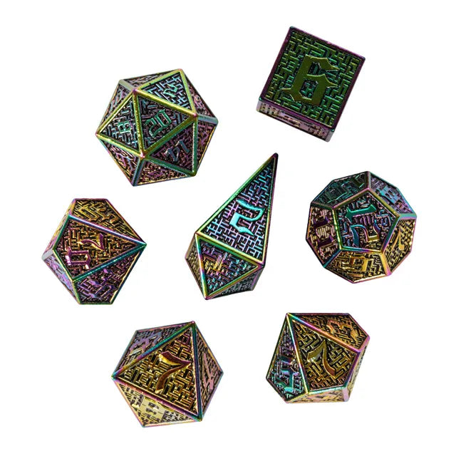 Metal dice set Rainbow Maze dice