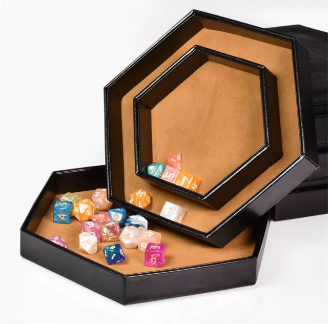 Luxe dice tray met opberg rand 6 hoeken