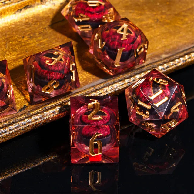 Moving Liquid Core Eye Bal Dice Set