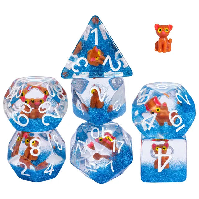 Animal dice set Brown Cat