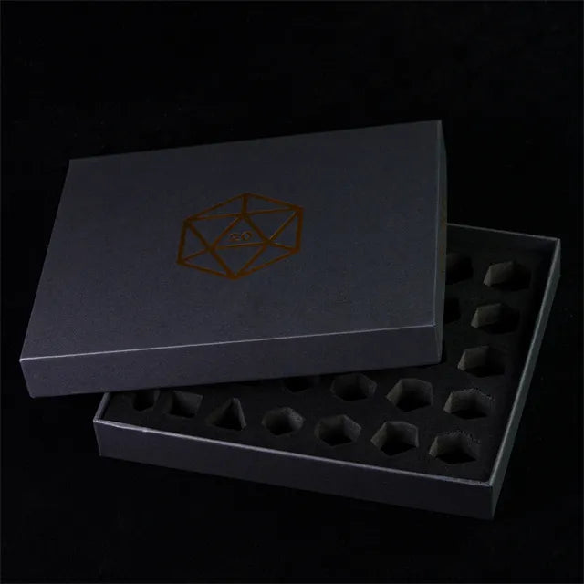 Gift box leeg, voor 5 setjes dice