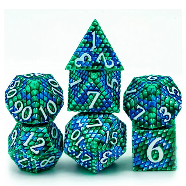 Metal dice(Dragon Scale) available in 7 colors