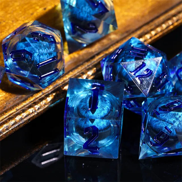 Moving Liquid Core Eye Bal Dice Set