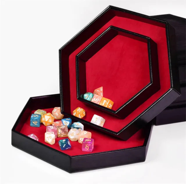 Luxe dice tray met opberg rand 6 hoeken