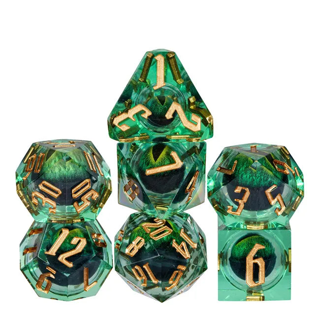 Moving Liquid Core Eye Bal Dice Set