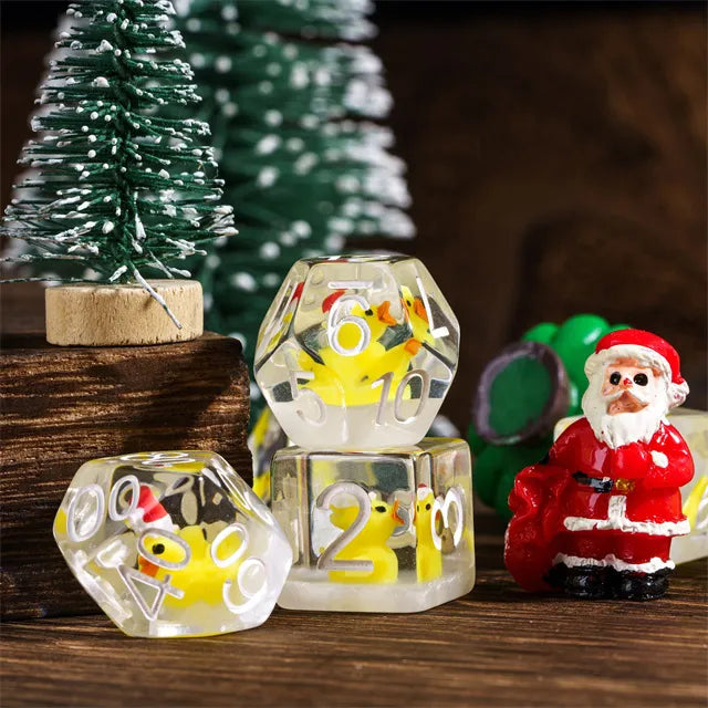 Quacktastic Holiday Dice Set! Polydice set met kerst eendje